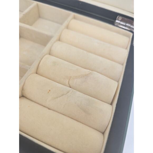 Decorative Mirrored Glass Jewelry Box 3 Drawer Organizer Crystal Handles - Picture 5 of 8